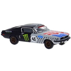 BR19617 HO Scale Brekina 1968 Ford Mustang GT - Gray/Black Gymkhana Tribute