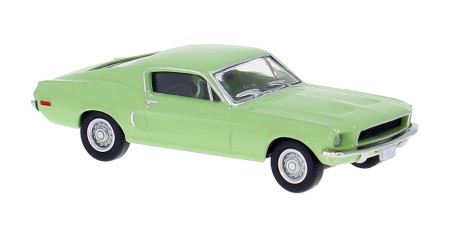 BR19620 HO Scale Brekina 1968 Ford Mustang GT Fastback - Light Green
