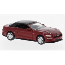 PCX870565 HO Scale Minichamps 2020 Ford Mustang 5.0 Convertible - Metallic Dark Red