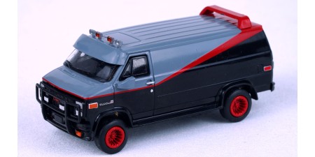 BR18250 - Brekina HO 1983 GMC Vandura Custom Van - A-Team Black & Gray