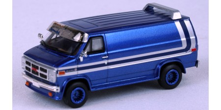 BR18253 - Brekina HO 1983 GMC Vandura Custom Van - Metallic Blue