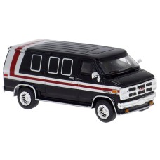 BR18262 - Brekina HO 1983 GMC Vandura Custom Van - Black/Stripes