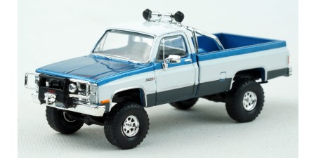 BR19660 - Brekina HO 1981 GMC Sierra Grande Pickup - Blue/White/Gray