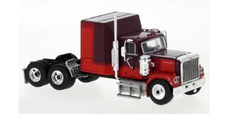 BR85777 HO Scale Brekina GMC General Sleeper Truck Tractor - Maroon/Red
