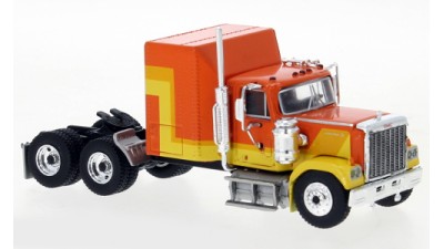 BR85778 HO Scale Brekina GMC General Sleeper Truck Tractor - Orange/Yellow