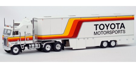 BR85739 HO Scale Brekina Kenworth K100 108"BBC Aerodyne Race Transporter - Toyota Racing