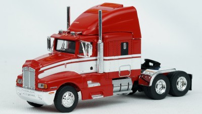 BR85926 HO Scale Brekina Kenworth T600 Sleeper Truck Tractor Red-White