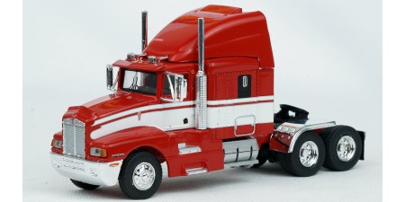 BR85926 HO Scale Brekina Kenworth T600 Sleeper Truck Tractor Red-White