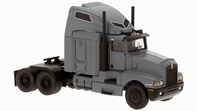 BR85928 HO Scale Brekina Kenworth T600 Sleeper Truck Tractor Matte Gray