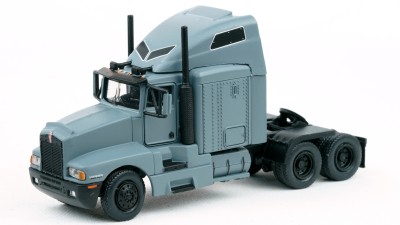 BR85928 HO Scale Brekina Kenworth T600 Sleeper Truck Tractor Matte Gray