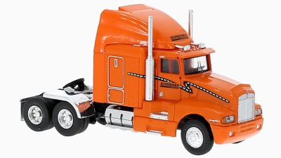 BR85931 HO Scale Brekina Kenworth T600 Sleeper Truck Tractor Orange - Schneider National