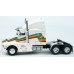 BR85932 HO Scale Brekina Kenworth T600 Sleeper Truck Tractor White/Rainbow Stripe