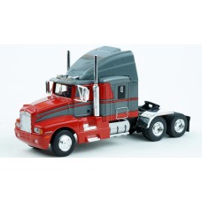 BR85933 HO Scale Brekina Kenworth T600 Sleeper Truck Tractor Grey/Red