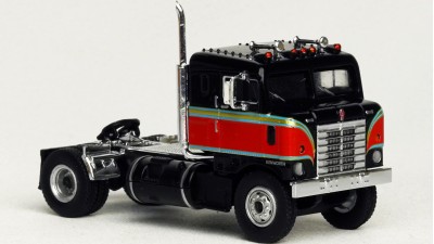 BR85950 HO Scale Brekina Kenworth Bullnose COE Truck Tractor Black/Red