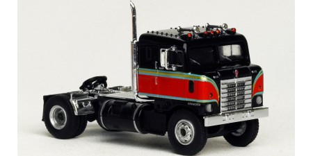 BR85950 HO Scale Brekina Kenworth Bullnose COE Truck Tractor Black/Red