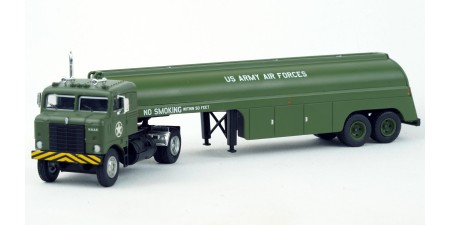 BR85957 HO Scale Brekina Kenworth Bullnose Day Cab Truck Tractor & Tank Trailer - US Army Air Force