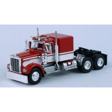 BRE86251 - HO Scale Brekina Kenworth W900 Tandem Axle Truck Tractor - Red/White