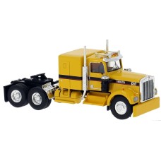 BRE86254 - HO Scale Brekina Kenworth W900 Tandem Axle Truck Tractor - Yellow "Cat"
