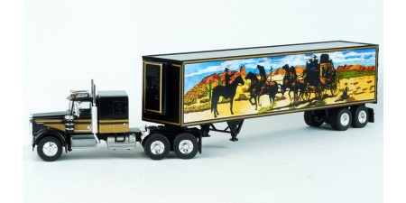 BRE86255 - HO Scale Brekina Kenworth W900 Tandem Axle Truck Tractor & 45' Trailer - "Snowman" BRE86255 - HO Scale Brekina Kenworth W900 Tandem Axle Truck Tractor & 45' Trailer - "Snowman"