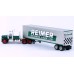 BRE86258 - HO Scale Brekina Kenworth W900 Tandem Axle Truck Tractor & 45' Trailer - Green/White "Reimer"