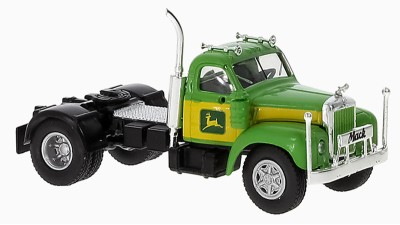 BR85979 HO Scale Brekina Mack B61 Truck Tractor Green/Yellow John Deere