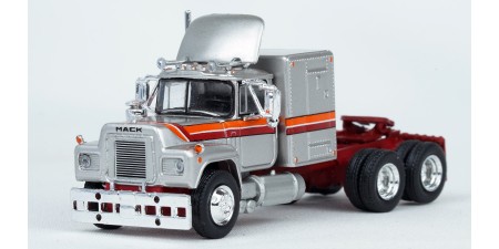 BR85806 HO Scale Brekina Mack RS700 Truck Tractor Metallic Silver & Stripes
