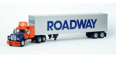 BR85813 HO Scale Brekina Mack RS700 Truck Tractor & 45' Van Trailer - Roadway Express