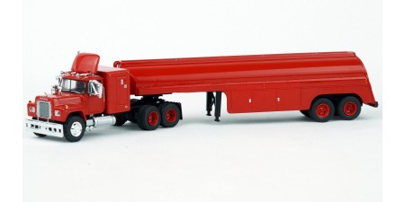 BR85814 HO Scale Brekina Mack RS700 Truck Tractor & Tanker Trailer - Red