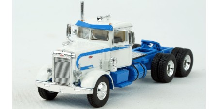 BR85761 HO Scale Brekina Peterbilt 281 Day Cab Truck Tractor - White/Blue