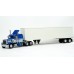 BR85716 HO Scale Brekina Peterbilt 359 63" Sleeper Truck Tractor Blue/White & 45' Van Trailer