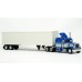 BR85716 HO Scale Brekina Peterbilt 359 63" Sleeper Truck Tractor Blue/White & 45' Van Trailer