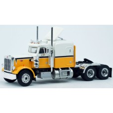 BR85717 HO Scale Brekina Peterbilt 359 63" Sleeper Truck Tractor - White/Yellow