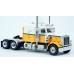 BR85717 HO Scale Brekina Peterbilt 359 63" Sleeper Truck Tractor - White/Yellow