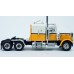 BR85717 HO Scale Brekina Peterbilt 359 63" Sleeper Truck Tractor - White/Yellow