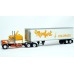 BR85719 HO Scale Brekina Peterbilt 359 63" Sleeper Truck Tractor Yellow/White/Orange & 45' Refrigerated Trailer - Monfort