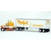 BR85719 HO Scale Brekina Peterbilt 359 63" Sleeper Truck Tractor Yellow/White/Orange & 45' Refrigerated Trailer - Monfort