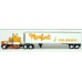 BR85719 HO Scale Brekina Peterbilt 359 63" Sleeper Truck Tractor Yellow/White/Orange & 45' Refrigerated Trailer - Monfort