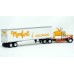 BR85719 HO Scale Brekina Peterbilt 359 63" Sleeper Truck Tractor Yellow/White/Orange & 45' Refrigerated Trailer - Monfort