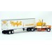 BR85719 HO Scale Brekina Peterbilt 359 63" Sleeper Truck Tractor Yellow/White/Orange & 45' Refrigerated Trailer - Monfort