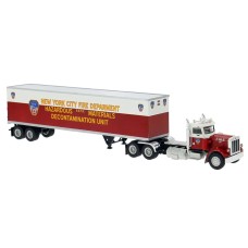 BR85721 HO Scale Brekina Peterbilt 359 Day Cab Truck Tractor - FDNY HazMat Decontamination Unit