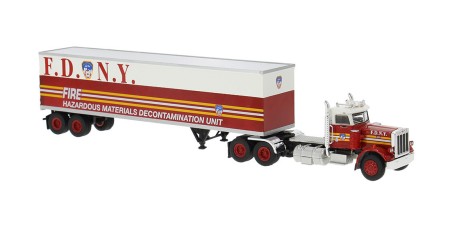 BR85722 HO Scale Brekina Peterbilt 359 Day Cab Truck Tractor - FDNY