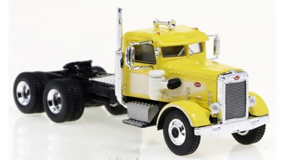 BR85753 HO Scale Brekina Peterbilt 281 Day Cab Truck Tractor - Yellow/White
