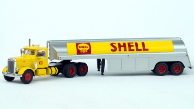 BR85762 HO Scale Brekina Peterbilt 281 Day Cab Truck Tractor & Tank Trailer - Shell