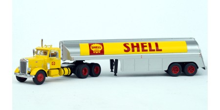 BR85762 HO Scale Brekina Peterbilt 281 Day Cab Truck Tractor & Tank Trailer - Shell
