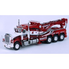 BR86275 HO Scale Brekina Peterbilt 359 Tri-Axle Tow Truck - Red/White "Kauff's Towing"