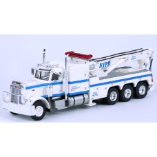 BR86276 HO Scale Brekina Peterbilt 359 Tri-Axle Tow Truck - White "NYPD"
