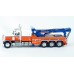 BR86277 HO Scale Brekina Peterbilt 359 Tri-Axle Tow Truck - Orange/White "Suburban Towing"