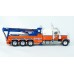 BR86277 HO Scale Brekina Peterbilt 359 Tri-Axle Tow Truck - Orange/White "Suburban Towing"