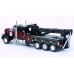 BR86278 HO Scale Brekina Peterbilt 359 Tri-Axle Tow Truck - Black w/Flames