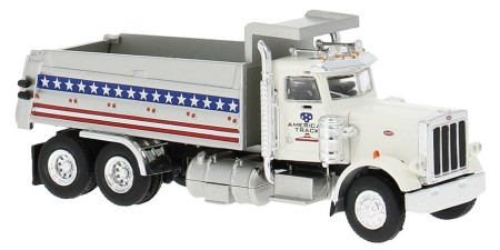BR86291 HO Scale Brekina Peterbilt 359 Day Cab Dump Truck - White "American Track"
